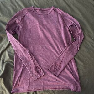 lululemon athletica Long Sleeve Striped Top in Plum